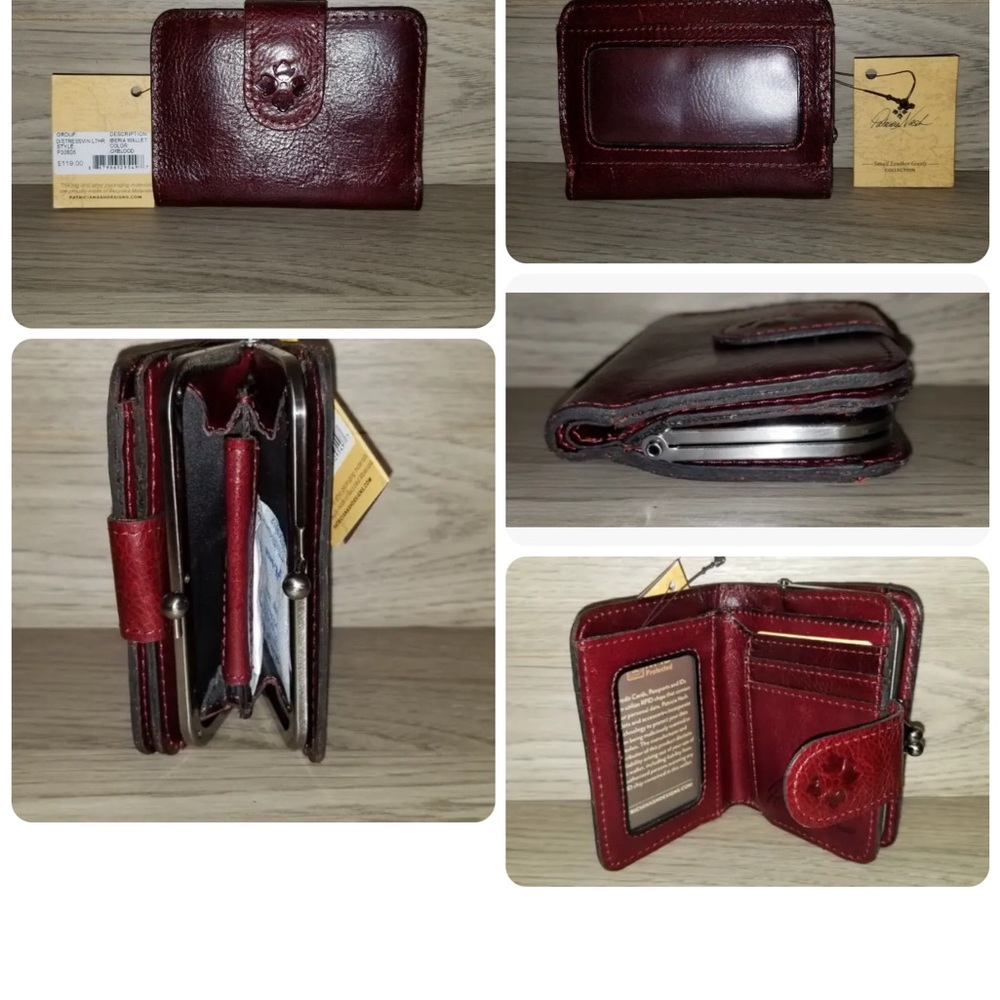Patricia Nash Iberia Oxblood distressed leather wallet Ret$119 Brand New NWT